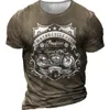 Mens Tshirts Yaz Motosiklet Tshirt Erkekler için Motor Bikter 3D Baskı Vintage Kısa Kollu Yaşlı Adam Tee Sesli Homme Moto Yarışı Camiseta 230404