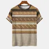 Mens Tshirts Vintage for Summer Tops Stripe Graphic Ethnic Clothing Oneck Overdimased Apparel Mane Casual Shirts Tee 230404