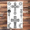 5 PC Temporära tatueringar Black Cross tillfälliga tatueringar för män vuxna realistiska vingar fjäder torn krona falsk tatuering klistermärke arm back tatoos vattentät z0403