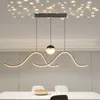 Hängslampor modern matsal smart ljus hem dekoration vit svart inomhus belysning fixtur stjärna projektion hängande lamplamparor