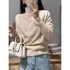 Women's Blouses White Cross Collar Long Sleeve Diamond Checkered Hollow Cashmere Sweater For Women 2023