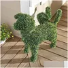 庭の装飾装飾的なおしっこ犬トピアリー植毛聖書像剪定や水を指なしで Dh9Iz