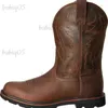 Tree Western Cowboy Men'svintage broderade utomhus vandringsstövlar stor storlek vattentäta avslappnade skor botinha maskulina T231104