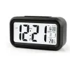 5 Colors Plastic Mute Alarm Clock LCD Smart Temperature Cute Photosensitive Bedside Digital Alarm Clocks Snooze Nightlight Calendar