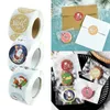 Presentförpackning god jul klistermärken jultomten snögubbe älg tätningsetiketter för jul diy bakpaket kuvert stationery dekor