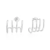 Studörhängen Boako S925 Sterling Silver For Women Glossy Four Claw Ear Piercing Minimalist Daily Wear Office Female Smycken