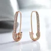 Baumelnde Ohrringe Wbmqda Luxus 585 Roségold Farbe Vollzirkon Fassung Stiftform Tropfen Für Frauen Persönlichkeit Piercing Schmuck Zubehör