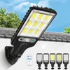 Novelty Lighting Outdoor LED Solar Street Light Waterproof RIR Motion Sensor med 3 belysningslägen för Garden Patio Path Yard Garage Wall Lamp P230403
