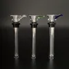 glass male slides and female stem slide funnel style with black rubber simple downstem for water glass bong glass pipes ZZ