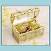 Party Favor Treasure Chest Candy Box Gold Sier Boîtes de mariage en plastique transparent Cadeau de douche de bébé SN132 Drop Livraison Hom Dhnpd