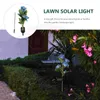 Le piquet solaire de jardin de lumière de rose rouge allume le signe extérieur de la lampe LED de fleur pour la décoration de patio