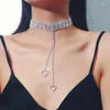 Ketens bundel nek volledige boorboorstïne -choker choker luxe kristallen edelsteen ketting voor vrouwen glitter kraag mode lange ketting