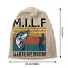 Berets Milf Homem Eu Adoro Pesca Beanie Cap Unisex Inverno Quente Bonnet Femme Tricô Chapéu Ao Ar Livre Skullies Beanies Chapéus Para Homens Mulheres