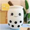 Gevulde pluche dieren 24 cm 35 cm 50 cm schattige parelbeker vorm speelgoed kawaii peluch bubble cartoon melkthee boba plushie dlh904 drop deliv dhkox