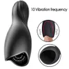 Masturbators 10 Modes Penis Delay Trainer Vibrator Male Masturbator Automatic Oral Climax Sex Glans Stimulate Massager Adult Toys for Men 230404