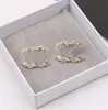 2Color mixed simples 18k letras banhadas a ouro garanta geométrica de luxo designers de marcas femininas redonda de cristal strô de pérolas festas de casamento jewerlry