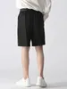 Men's Shorts Summer Drape Suit Men Light&Thin Polyester Korean Fashion Straight Loose Casual Half Short Dress Pants With Belts