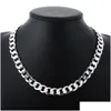 Kettingen Curb Cubaanse heren ketting ketting Sier-plated kettingen voor mannen mode-sieraden 4/6/8/10/12 mm feest- en feestkostuum Drop Deliver Dhcrv