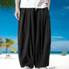 Men's Pants Cargo Spring And Autumn Loose Leggings Harem Large Handsome Men Open Leg Pant With Pockets Rave Bottoms