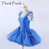 Solide Blau Ballett Tutu Kleid Mädchen Frauen Rüschen Ärmel Ballerina Kostüm Kind Tanz Kleider Erwachsene Elegante Rave Stagewear C631249F