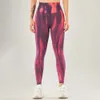 2024 lu lu lemon Algin Yoga Seamless Tie Dyed Pants High Waist Hip Lift Honey Peach Women's Crop Pants with Bottom and Pants for Outer Wear Align gym clothes