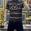 Summer new popluar Men's fashionable printed T-shirts Casual Male Slim fit black Designer round Collar boys Pluz size Short Sleeves Top tees