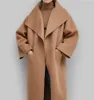 Tome Woman Designer Coat Wool Cashmere Coat Side Slit Long Coat Autumn and Winter Coat Women's Long Coat Warm Coat Designer Women Long Coat