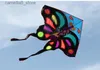 Kite Accessories New High Quality Single Line 87 Inch Power Butterfly Kite Sports Beach With Handle and String Easy to Fly Q231104