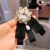 Bow Ties Women Wedding Business Party Neck Tie Chic Elastic Band Strap Necktie Cravat Groom Alloy Bling Rhinestone Lace Ribbon Bowtie