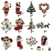 Alfileres, Broches Broches De Navidad Rhinestone Esmalte Cristal Muñeco De Nieve Zapatos De Árbol Campanas Pingüino Broche Alfileres Para Mujeres S Joyería De Moda I Dhq48