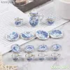 Cozinhas Jogar Comida 15 Pcs 1/12 Miniatura Porcelana Xícara de Chá Conjunto Flor Talheres Cozinha Dollhouse Móveis Brinquedos Para Crianças Xícaras de Chá DollhouseL231104