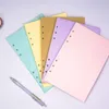 40 feuilles bloc-notes papier A5 A6 cahier Index diviseur pour planificateur quotidien papiers de cartes colorées 6 trous fournitures scolaires