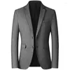 Herrenanzüge BROWON Marke Business Casual Jacken Für Männer Frühling Und Herbst Einfarbig Drehen-unten Kragen Blazer 2023 Hochzeit