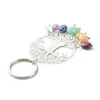 Porte-clés Arbre de vie en acier inoxydable Porte-clés Chakra Quartz Cristal AmethystPendant Porte-clés Sac Suspendu Ornements Jade Wicca Guérison