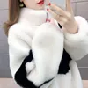 Women's Jackets Elegant Slim Winter Autumn Caot Women Korean Style Faux Laxu Lambs Wool Pathchwork Tweed Cardigan Outwear Girls