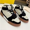 Designer Luxury brand Fendyitys Match Casual shoes Men Women Leather Vintage Splice Fashion Low Platform Sneakers Outdoor Trainers