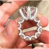 Bröllopsringar choucong unika vintage smycken 925 sterling sier stor rund klippt vit topas cz diamant promise kvinnor bröllop brud ring dhdjz