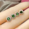 Stud Earrings KJJEAXCMY Boutique Jewelry 925 Sterling Silver Inlaid Natural Diopside Fashion Female Support Detection Classic