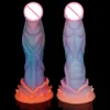 Dildos/Dongs 9.05in Soft Dragon Dildo With Suction Cup For Women Masturbate Anus Stimulate Fantasy Cock Animal Penis Adult Luminous Sex Toys 230404