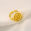 Conjunto de collar y pendientes para mujer, joyería con cruz africana, anillo con colgante de flor, cadena africana etíope, pendientes de regalo de Color dorado para fiesta