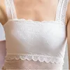 Camisoles Tanks Sexiga kvinnor spetsar brralette bralet bra bustier skörd topp blommig bekväm vadderade tank tops xin-