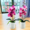 Dekorative Blumen Ausgezeichneter gefälschter Bonsai, kein Verwelken, wiederverwendbar, wetterbeständig, für drinnen und draußen, Topf-Orchideenblume