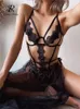 Nxy Hollow out Sexy Underwear Women Backless Lace Slim Bodysuits Ladies Fashion Sheath Sheer Playsuits 230328
