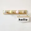 Hooks Rails Children's coat hanger wall mounted modern wooden hook Children's daycare room clothing towel jacket hat hanger Home decoration organic 230404