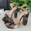 Olomm Handmade Women Platform Sandals Chunky Hote Open Toe Pretty Snake Party Cosplay Shoes Size 35 47 52