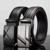 Men's belt, automatic metal buckle, high-quality brand, men's luxury belt, famous work industry, black cowhide