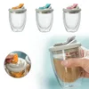 Vinglas Cup Portable Coffee Glass Drinkware Dubbel Vatten Mat täcker hem te kök vägg mugg söta koppar läcksäker mjölk bar tabell