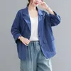 Damenanzüge Große Damen Kleine Anzugjacke Frühling und Herbst 2023 Mode Koreanische Lose Einreiher Freizeit Blazer Mantel H1225