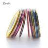 30rollspack Multicolor Mixed Colors Rolls Striping Tape Line nail art decorations Sticker DIY Nail Tips8702050