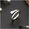 Bandringar 925 Sterling Sier Creative Design Justerbara ringar för kvinnor som öppnar kvinnliga förlovningsringsmycken Drop Leverans smycken R Dhyu4